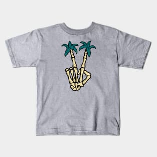 Peace Skeleton Hand Sign Kids T-Shirt